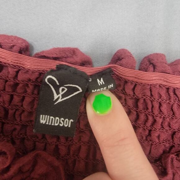 Windsor Smocked Dress M Ruched Bust Long Sleeve Ruffle Tiered - Picture 5 of 8